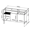 Ver imagem 3 de Buffet Aparador Bar Industrial Retrô 2 Portas 2 Nichos Madeira/Aço 135cm York Bege/Hanover/Preto