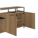 Ver imagem 6 de Buffet Aparador Bar Industrial Retrô 2 Portas 2 Nichos Madeira/Aço 135cm York Bege/Hanover/Preto