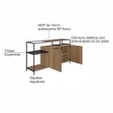 Ver mais imagens de Buffet Aparador Bar Industrial Retrô 2 Portas 2 Nichos Madeira/Aço 135cm York Bege/Hanover/Preto