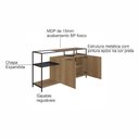 Ver mais imagens de Buffet Aparador Bar Industrial Retrô 2 Portas 2 Nichos Madeira/Aço 135cm York