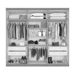 Guarda Roupa Casal Evidence Plus 6 Portas e 4 Gavetas Jacarandá/Off White - Zanzini Móveis - 3 Guarda Roupa Casal Evidence Plus 6 Portas e 4 Gavetas Jacarandá/Off White - Zanzini Móveis - 3