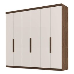 Guarda Roupa Casal Evidence Plus 6 Portas e 4 Gavetas Jacarandá/Off White - Zanzini Móveis - 1 Guarda Roupa Casal Evidence Plus 6 Portas e 4 Gavetas Jacarandá/Off White - Zanzini Móveis - 1