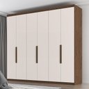 Ver imagem 2 de Guarda Roupa Casal Evidence Plus 6 Portas e 4 Gavetas Jacarandá/Off White - Zanzini Móveis