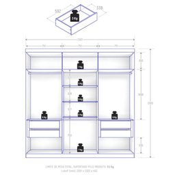 Guarda Roupa Casal Evidence Plus 6 Portas e 4 Gavetas Jacarandá/Off White - Zanzini Móveis - 4 Guarda Roupa Casal Evidence Plus 6 Portas e 4 Gavetas Jacarandá/Off White - Zanzini Móveis - 4