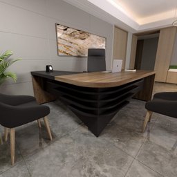 Conjunto Escritório com Mesa Diretor LD Balcão 2 Portas 3 Gavetas Tamburato Artany - 9