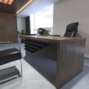 Ver mais imagens de Conjunto Escritório com Mesa Diretor Le Balcão 2 Portas 3 Gavetas Tamburato Artany Marrom/Preto/Charuto