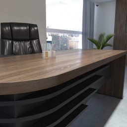 Conjunto Escritório com Mesa Diretor LD Balcão 2 Portas 3 Gavetas Tamburato Artany - 7
