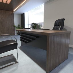 Conjunto Escritório com Mesa Diretor LD Balcão 2 Portas 3 Gavetas Tamburato Artany - 8