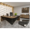 Ver imagem 1 de Conjunto Escritório com Mesa Diretor Ld Balcão 2 Portas 3 Gavetas Tamburato Artany