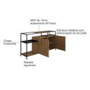 Ver imagem 5 de Buffet Aparador Bar Industrial Retrô 2 Portas 2 Nichos Madeira/Aço 135cm York Marrom/Vermont/Preto