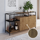 Ver imagem 7 de Buffet Aparador Bar Industrial Retrô 2 Portas 2 Nichos Madeira/Aço 135cm York Marrom/Vermont/Preto