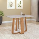 Ver imagem 1 de Mesa de Jantar Retangular 4 Lugares 120 Tampo Mdf/vidro Easy Pop Amendoa/off White