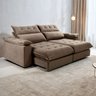 Sofá Retrátil e Reclinável Molas Ensacadas 2,10m Orquídea Vivaro Decor Suede Capuccino - 1