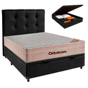Ver imagem 1 de Kit Cama Box Bau + Cabeceira + Colchão Casal Molas Ensacadas - Airtech - Ortobom