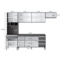 Ver imagem 2 de Cozinha Modulada 4 Peças Andréia 280 Cm Cinza sem Tampo Ajl