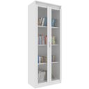 Ver imagem 1 de Estante Armário Alta Livreiro Multiuso Office 2 Portas Vidro Branco