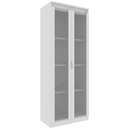 Ver imagem 3 de Estante Armário Alta Livreiro Multiuso Office 2 Portas Vidro Branco