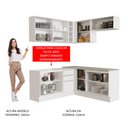 Ver imagem 6 de Armário de Cozinha Completa de Canto 349cm Branco/Branco/Crema Glamy Madesa 01