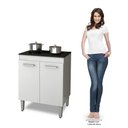 Ver imagem 4 de Balcão de Cozinha para Cooktop 4 Bocas com 2 Portas Nauru - Branco