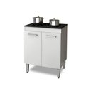 Ver imagem 1 de Balcão de Cozinha para Cooktop 4 Bocas com 2 Portas Nauru - Branco