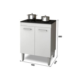 Balcão de Cozinha para Cooktop 4 Bocas com 2 Portas Nauru - Branco - 2