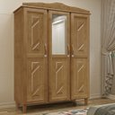 Ver imagem 1 de Guarda-roupa 3 Portas 3 Gavetas Brasil Imbuia Madeira Pinus - Cavazotto