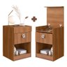Conjunto 2 Mesas Cabeceira Nogal Zauce Shop Jm - 1