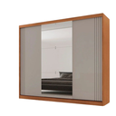Ver imagem 2 de Guarda-Roupa Casal 100% MDF 3 Portas de Correr 4 Gavetas e Espelho Chile Off White/Marromle