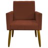 Kit 4 Poltronas Decorativas Mari Suede Pé Palito 30cm Castanho - 3