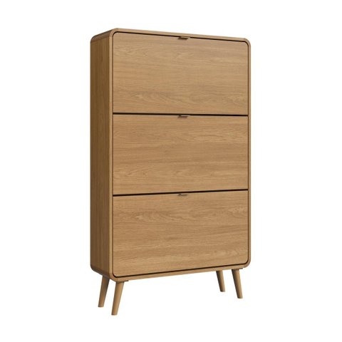 Sapateira Linha Curve 3 Portas Basculantes 76,5X24cm Carvalho Xingu