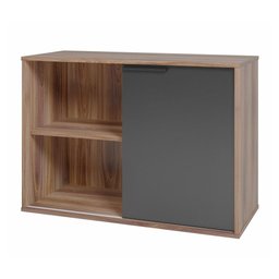 Balcão Escritório Multiuso 1 Porta Correr Multimóveis CR25108 Castanho/Preto - 4 Balcão Escritório Multiuso 1 Porta Correr Multimóveis CR25108 Castanho/Preto - 4