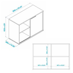 Balcão Escritório Multiuso 1 Porta Correr Multimóveis CR25108 Castanho/Preto - 3 Balcão Escritório Multiuso 1 Porta Correr Multimóveis CR25108 Castanho/Preto - 3