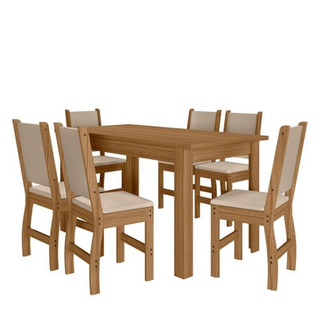 Mesa de Jantar Bellagio 6 Lugares com Cadeira Clara