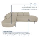 Ver imagem 4 de Sofá de Canto Orgânico 4 Lugares 265cm Base de Ferro Chaise Esquerda Luna Yescasa