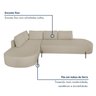 Sofá de Canto Orgânico 4 Lugares 265cm Base de Ferro Chaise Esquerda Luna - 8