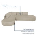 Ver mais imagens de Sofá de Canto Orgânico 4 Lugares 265cm Base de Ferro Chaise Esquerda Luna Yescasa