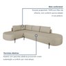 Sofá de Canto Orgânico 4 Lugares 265cm Base de Ferro Chaise Esquerda Luna - 5