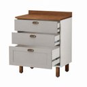 Ver imagem 4 de Balcão para Cozinha 3 Gavetas 100% MDF com Tampo Iluminata Cinza/Branco/Fendi/Ébano