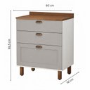 Ver imagem 3 de Balcão para Cozinha 3 Gavetas 100% MDF com Tampo Iluminata Cinza/Branco/Fendi/Ébano