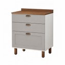 Ver imagem 2 de Balcão para Cozinha 3 Gavetas 100% MDF com Tampo Iluminata Cinza/Branco/Fendi/Ébano