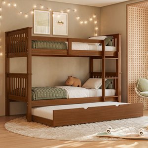 Treliche Solteiro de Madeira Maciça com Cama Aux Woodstore