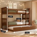 Ver imagem 2 de Treliche Solteiro de Madeira Maciça com Cama Aux Woodstore