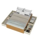 Ver imagem 5 de Cama Queen 4 Gavetas 100% MDF Aurora Yescasa Marrom/Carvalho Hanover
