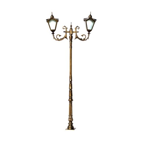 Poste Colonial Bari 02 Luminárias Italiana de Alumínio 269cm