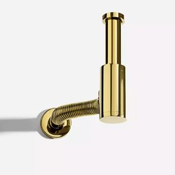 Sifão Metálico Flexível com Copo para Banheiro Line Dourado para Válvula de 1.1/4" - 4
