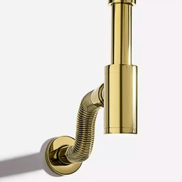 Sifão Metálico Flexível com Copo para Banheiro Line Dourado para Válvula de 1.1/4" - 3