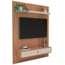 Ver imagem 2 de Painel Ripado para TV até 50 Polegadas 144,4cmx180cm 2 Portas Otto Marrom Freijó