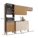 Ver imagem 3 de Cozinha Compacta Vert Plus 9 Portas 1 Gaveta 100% Mdf com Vidro Freijó/soft - Kits Paraná