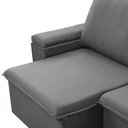 Ver imagem 6 de Sofá 3 Lugares Retrátil Reclinável para Sala 225cm Malfati F04 Veludo Cinza - Lyam Decor