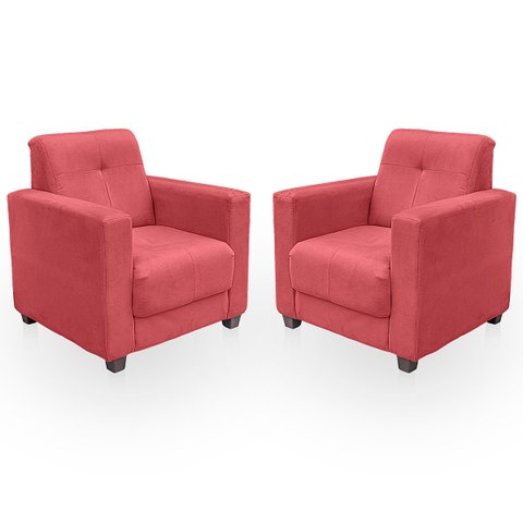 Kit Poltrona Cadeira para Sala Confortável Reforçada Veneza Suede